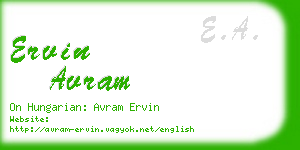 ervin avram business card